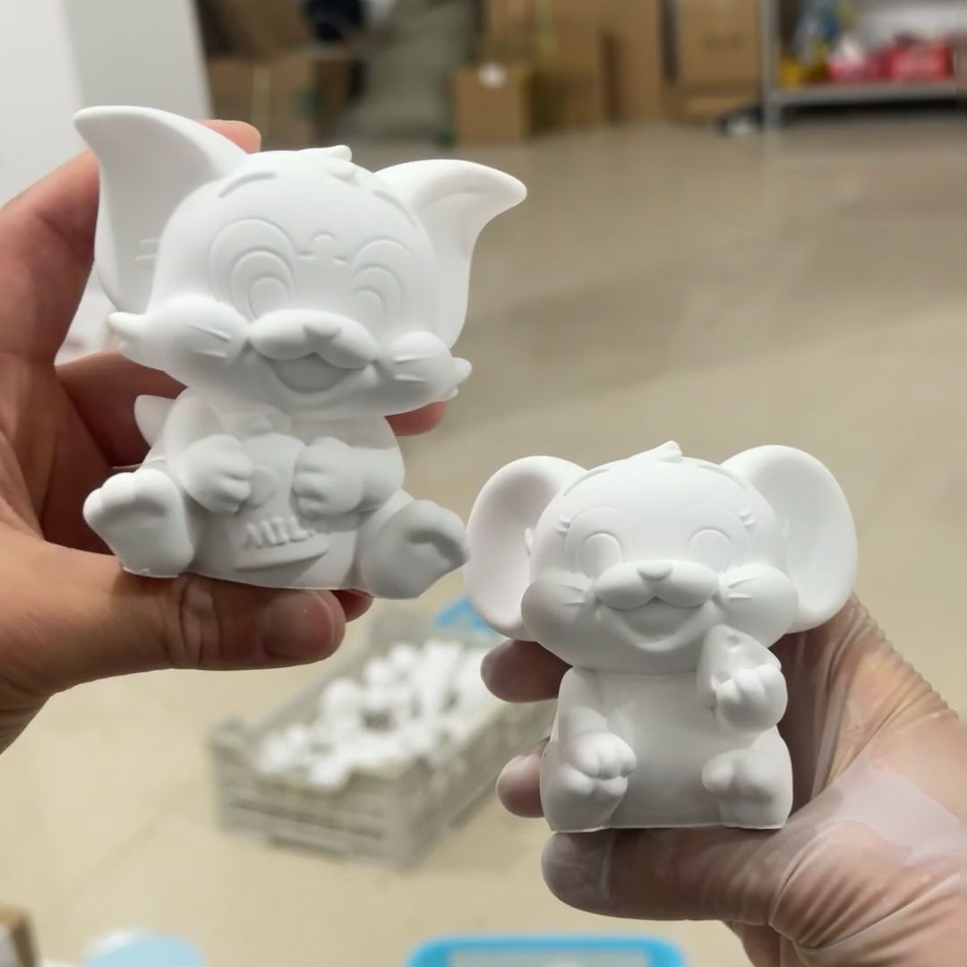 Gato y ratón Tom gato yeso muñeca mercado nocturno lindo gato 3d puesto de pintura tridimensional niños dibujos animados para colorear