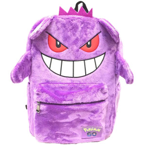 Gengar Purple Plush Backpack Couple Male and Female Student School Bag Cartoon Anime Backpack Pokémon School Bag