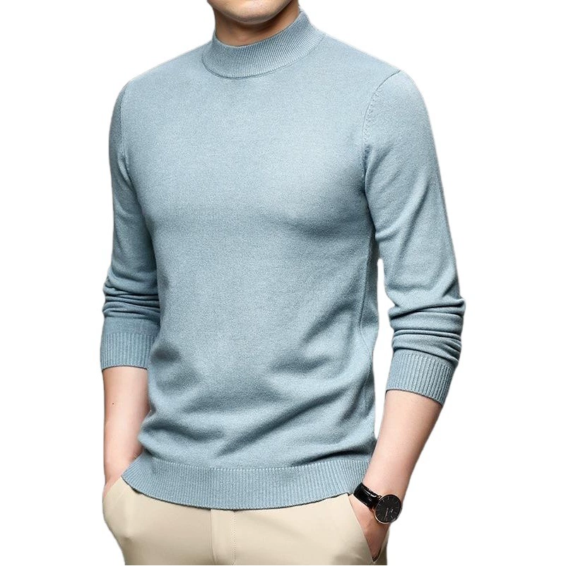 Mishima, японский STS, не выцветающий антипиллинг, однотонный кашемировый мужской тонкий свитер с коротким воротом, мужской нижний свитер
