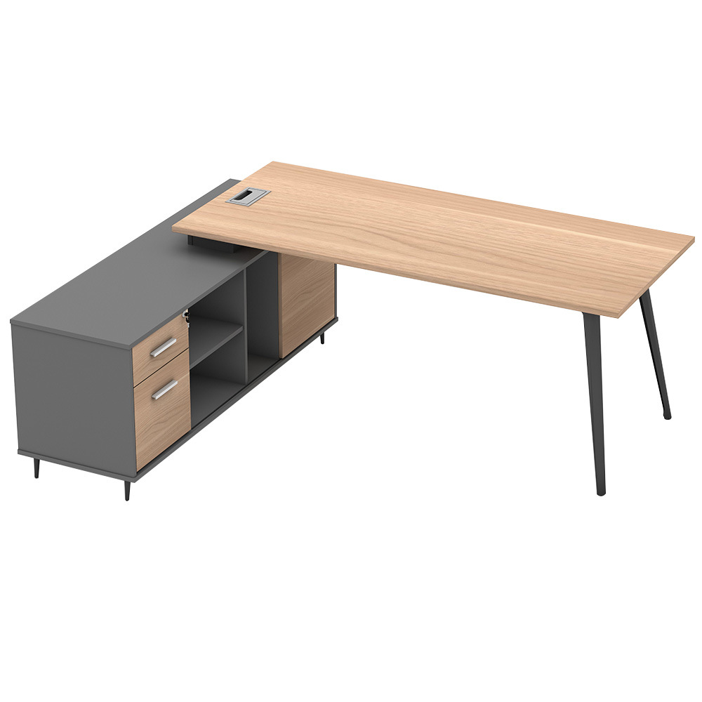 Mesa de oficina simple mesa de oficina moderna mesa de personal de fábrica transfronteriza mesa de computadora con mesa de esquina de gabinete