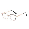 Fashionable metal glasses, European style, cat's eye