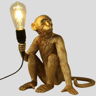 lámparas decorativas lámparas de cuerda de canapés animales lámparas de pared de resina decorativa mono tienda restaurante niños mono nórdico