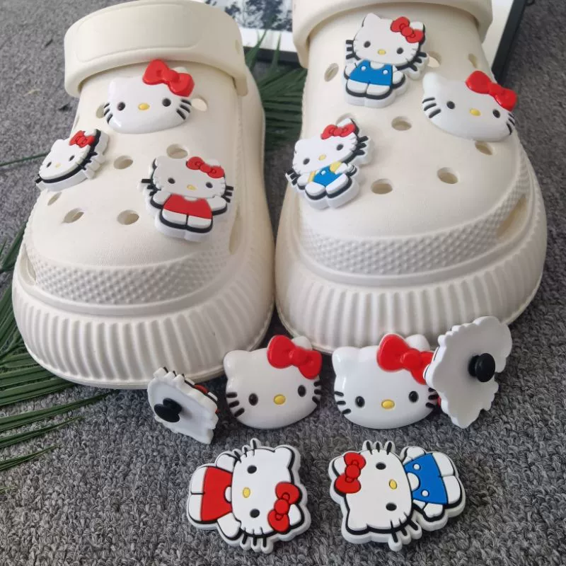 Hello Kitty, мультяшный милый трехмерный аксессуар, съемная пряжка для обуви, декор