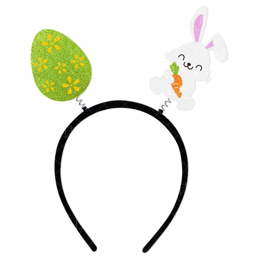Transfronterizo nuevo huevo de Pascua Tema del partido Decoración Accesorios diadema accesorios para el cabello niños conejo Festival actividad apoyos