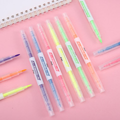 6-color dual-tip highlighter for students, colorful fluorescent marker pens—perfect for underlining and highlighting key notes in thick lines.