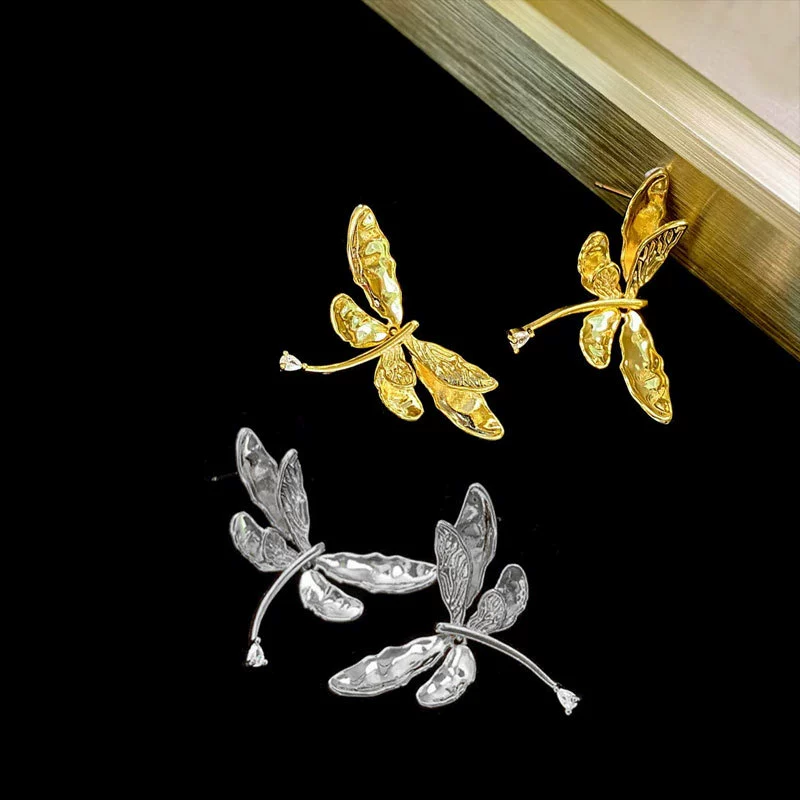 Алмазная стрекоза серьги высокого уровня легкий и экстравагантный