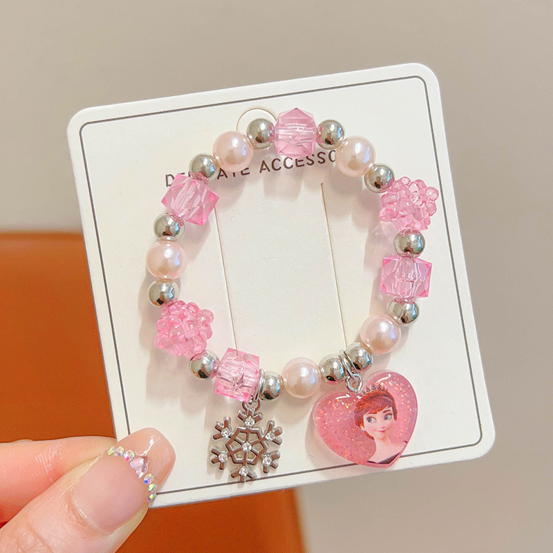 Linda niña nueva pulsera de princesa de dibujos animados niños Anna Aisha colgante pulsera cadena de joyería para niñas de nicho