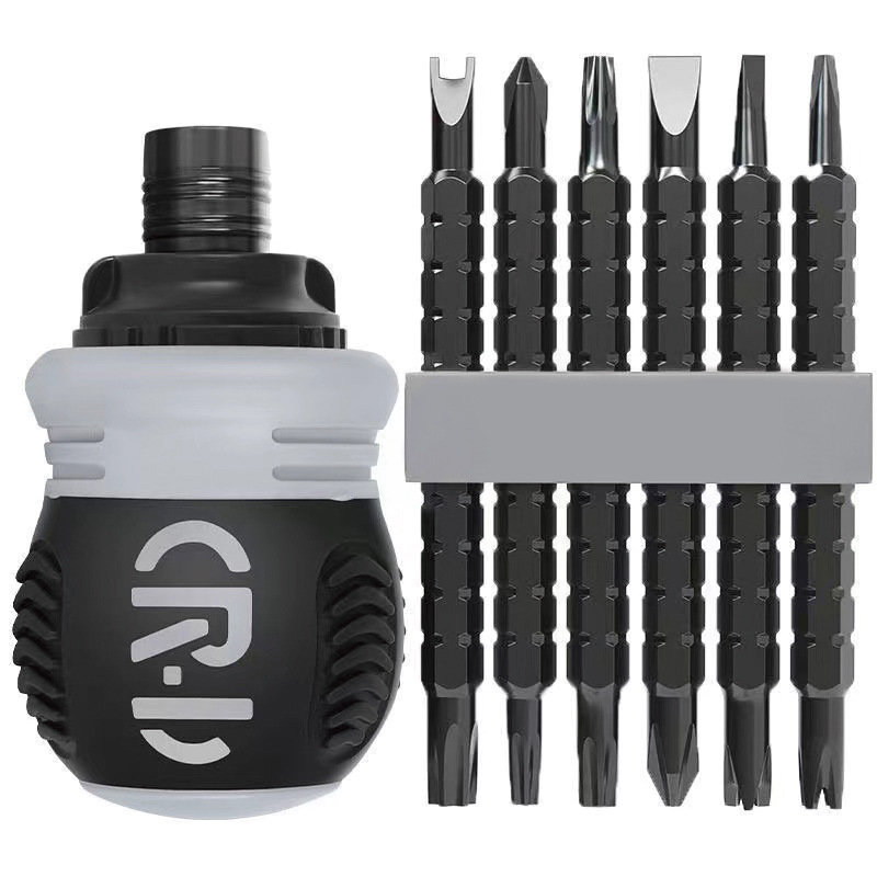 Juego de destornilladores de trinquete de formas especiales genuinos con múltiples puntas, combinación de destornilladores Phillips y planos de doble propósito.