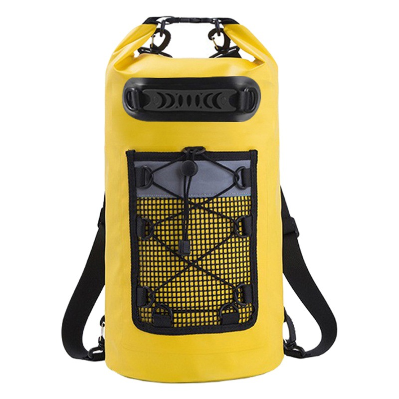 Outdoor cross-border Amazon dry drift bag waterproof camping beach swimming clip mesh reflective waterproof bucket bag