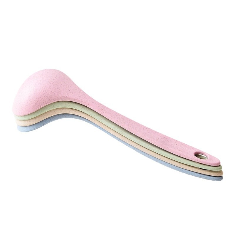 Cuchara de sopa de paja de trigo hogar mango largo cuchara de gachas cocina utensilios de cocina de plástico engrosada cuchara de gachas grandes