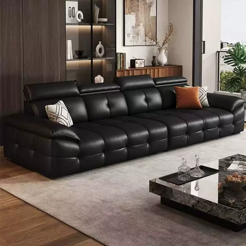 劳伦斯真皮沙发客厅2026新款意式极简直排沙发头层牛皮沙发小户型