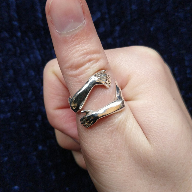 Plating Design Simple Style Geometric Alloy Plating Couple Open Rings