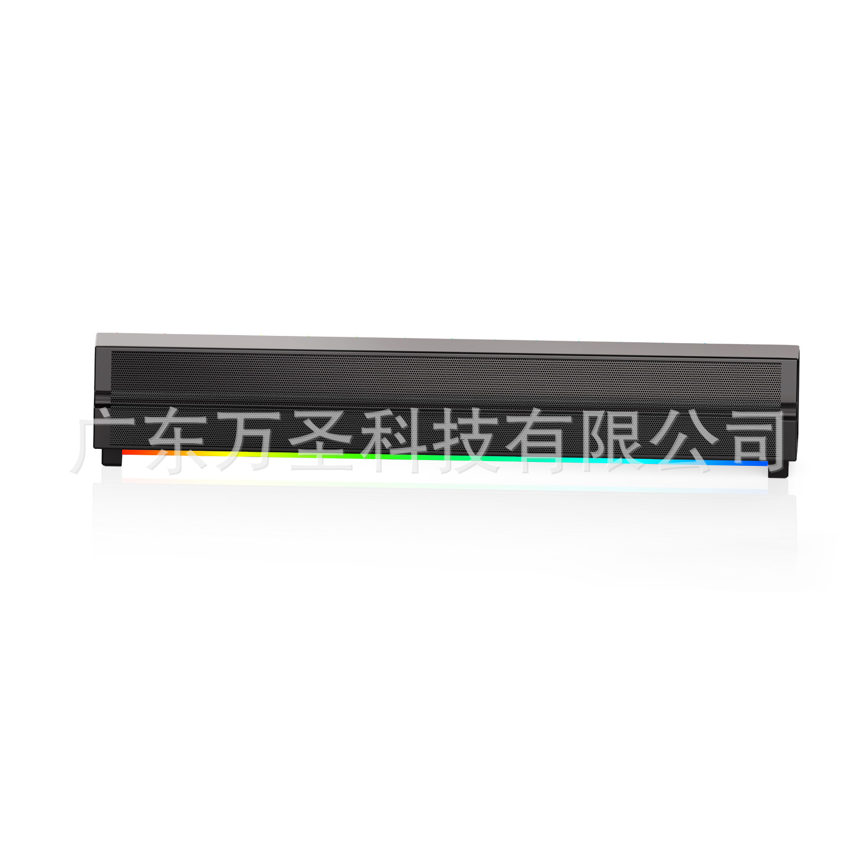 Lámpara de atmósfera de escritorio portátil RGB sonora Echo Wall mini soundbar audio de altavoces de deportes FM tarjeta azul
