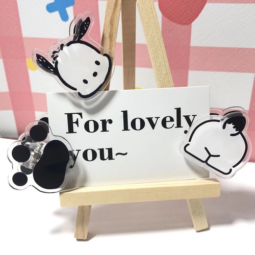 Acrylic Pacha Dog High-Quality PP Clip Notebook Holder, Instagram Teen Heart Student Multifunctional Exam Paper Clip Folder