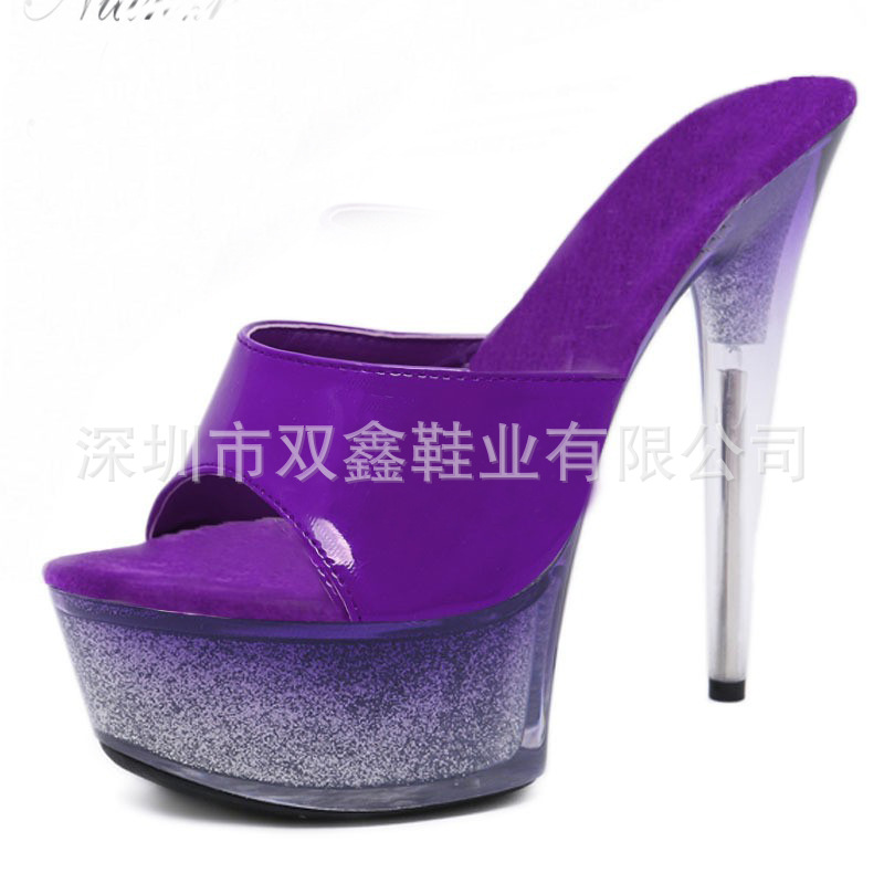 2021 goma trasera fantasía Zhe usted punta puntiaguda boca de pescado estilo coreano tamaño libre azul imitación de cuero sandalias de moda