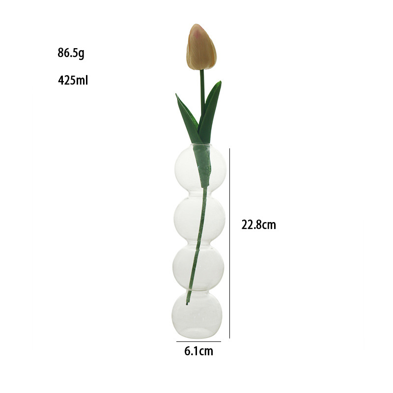 Florero pequeño de cristal, nicho hidropónico para cultivo en agua, adorno transparente con forma de burbuja, decoración para arreglos florales en la sala de estar, bola de cristal con forma geométrica