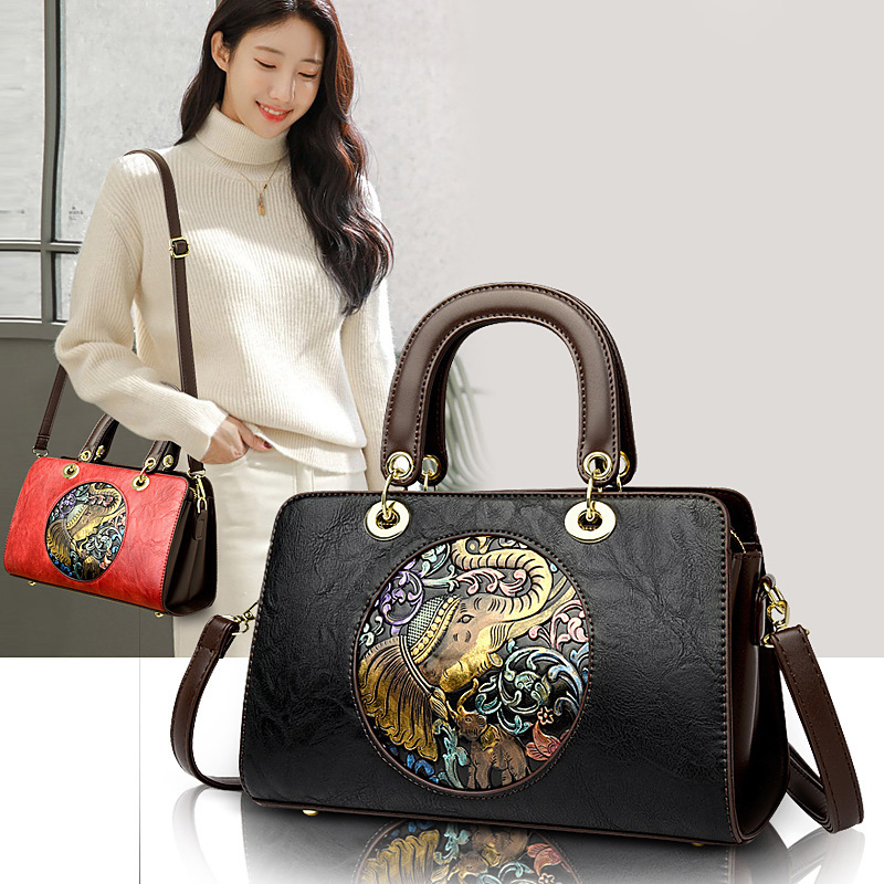 Bolso bandolera nuevo de gran capacidad para mujer, estilo 2024, con un diseño texturizado y elegante, bolso de mano moderno y vintage para damas.