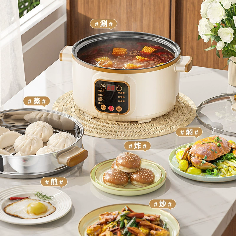 Electric multi-function cooking pot, 20–28 cm, 2.0–4.0 L, mechanical & smart steamer options