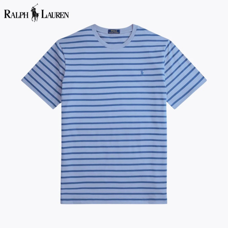 Pony Logo Summer Striped Short-Sleeved T-Shirt Men's Casual Breathable Round-Neck Top New Color-Blocking Print Men's Clothing Pony Logo Summer Striped Short-Sleeved T-Shirt Men's Casual Breathable Round-Neck Top New Color-Blocking Print Men's Clothing