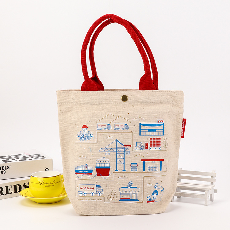 印花卡通棉布袋 彩印企业宣传广告手提帆布袋客制 购物帆布包