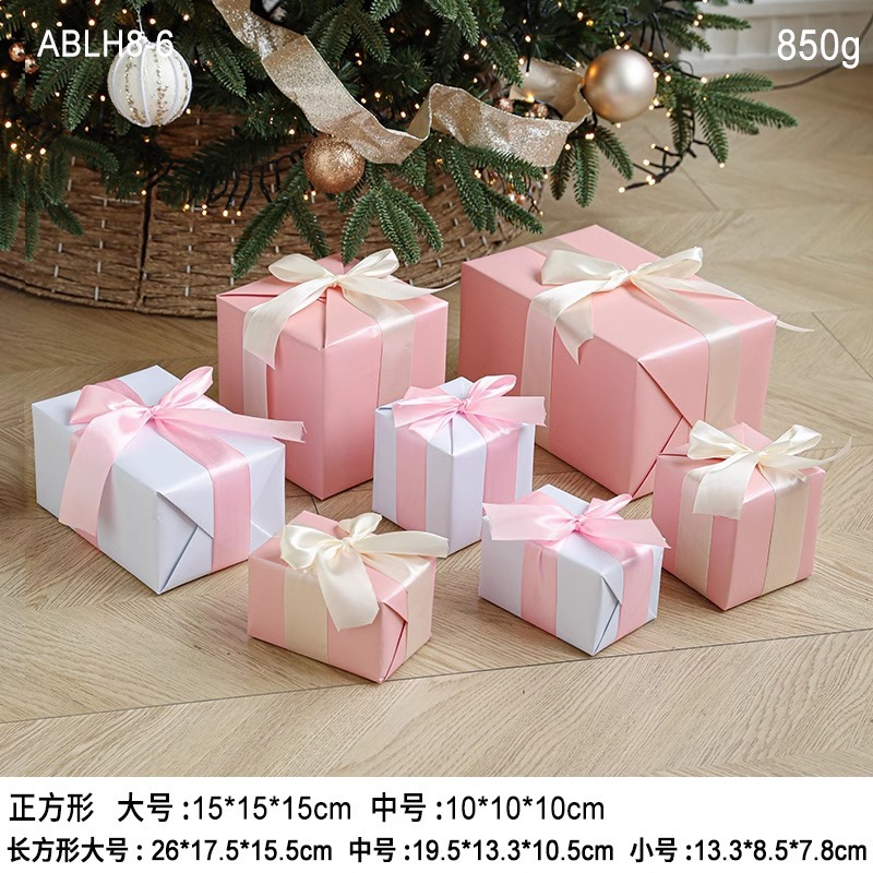 Paquete de regalo blanco rosa de siete piezas