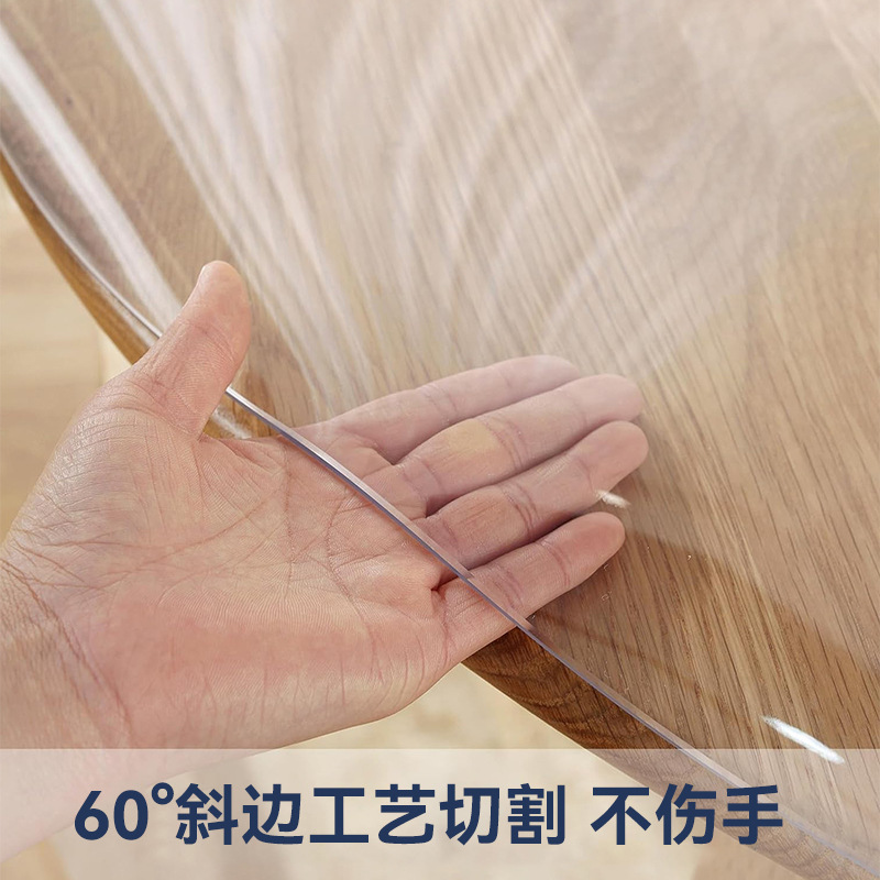 Cojín de mesa de vidrio blando redondo PVC transparente impermeable a prueba de agua a prueba de aceite a prueba de quemaduras cojín de mesa de té sin lavabo cojín de mesa de estudiantes