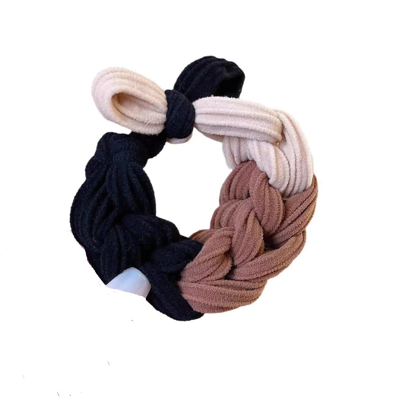 Niños gruesos trenzados lindos cabello de correa de dopamina de color cuerda de cabeza de bola de cola de caballo no lesionar joyas para el cabello