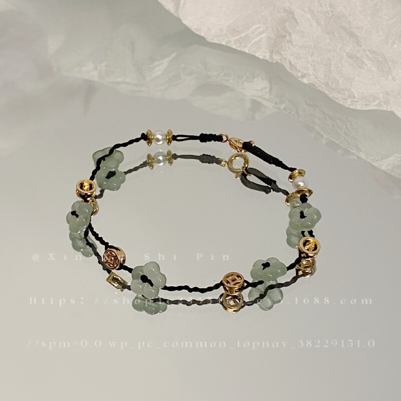 新しい中国風の蓮の星手織りブレスレットニッチ蝶織りブレスレットシンプルなハイエンドアクセサリーブレスレット|undefined