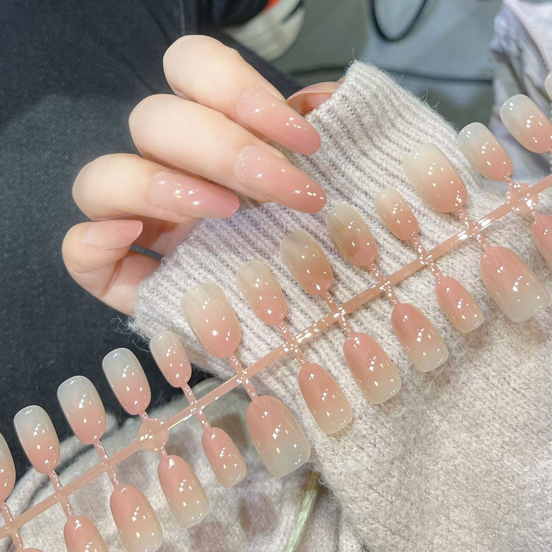 Nude Pink Wearable Nails Pre-Made Nail Tips Nail Polish Gel Spray Semi-Finished Gradient Manicure 072 Bean Paste Nude Pink Wearable Nails Pre-Made Nail Tips Nail Polish Gel Spray Semi-Finished Gradient Manicure 072 Bean Paste
