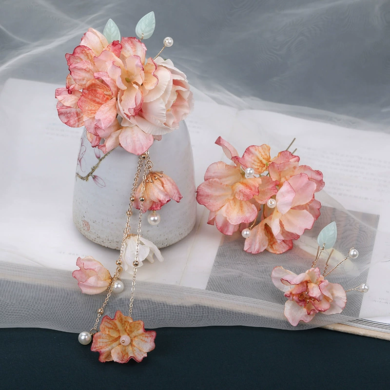 Заколка для волос Hanfu, аксессуар для волос с цветком, шелковый цветок, украшение для волос, заколка для волос в древнем стиле, заколка для волос с цветком, заколка для волос в стиле ретро, ​​заколка для волос, древний костюм в стиле Тан.