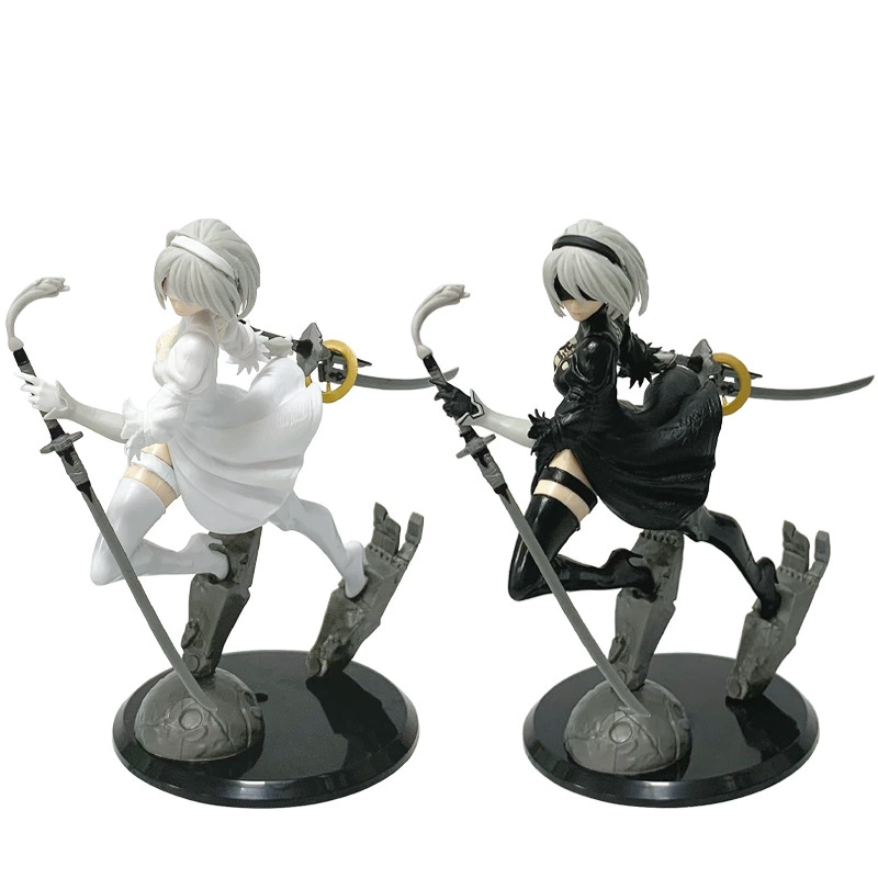 Фигурка NieR Automata 2B, 18 см, модель персонажа, варианты черный/белый