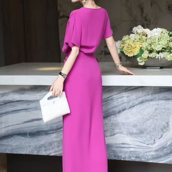Retro fashionable elegant fitted summer long skirt