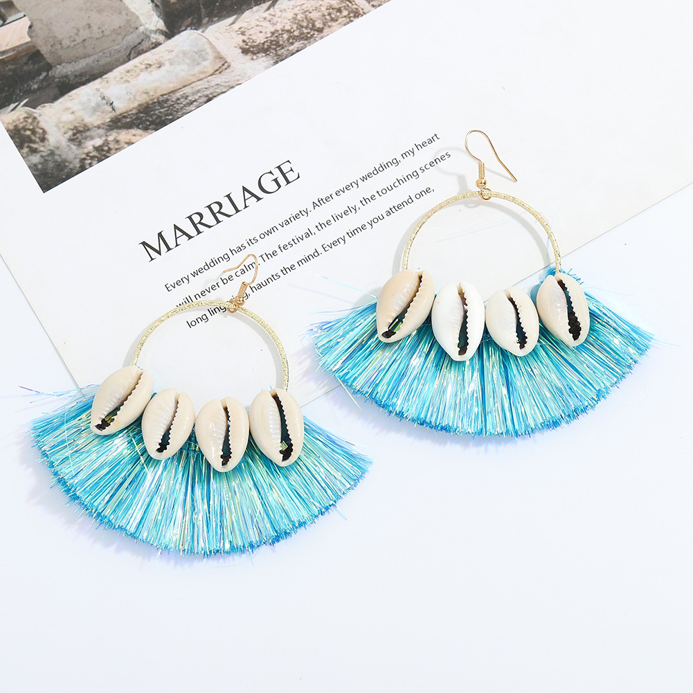 Fashion Alloy Inlaid Shells Geometric Earrings display picture 8