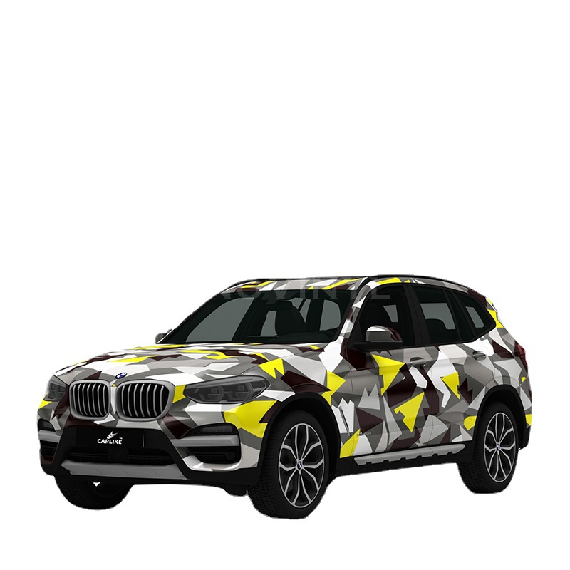 Serie de pintura de camuflaje Carlake película de cambio de color del coche blanco y negro doble color a juego pegatinas de cuerpo de coche pintura de color degradado cambio de color del coche