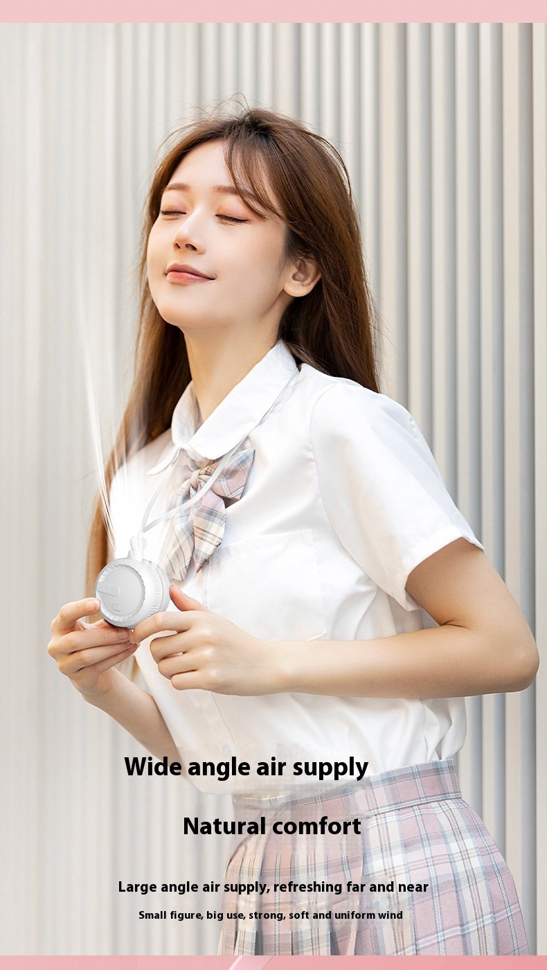 Portable Neck Fan Bladeless Usb Rechargeable Silent Cooling Fan_voghion.com