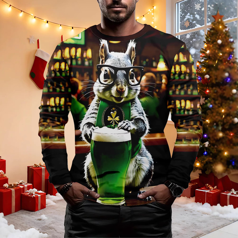 St. Patrick's Day Sweatshirt for Men, Skin-Friendly, Soft, Versatile, Street Style, Crew Neck Top St. Patrick's Day Sweatshirt for Men, Skin-Friendly, Soft, Versatile, Street Style, Crew Neck Top