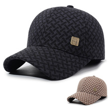 时尚秋冬保暖护耳帽毛呢棒球帽中老年户外出行遛弯老人帽鸭舌帽男