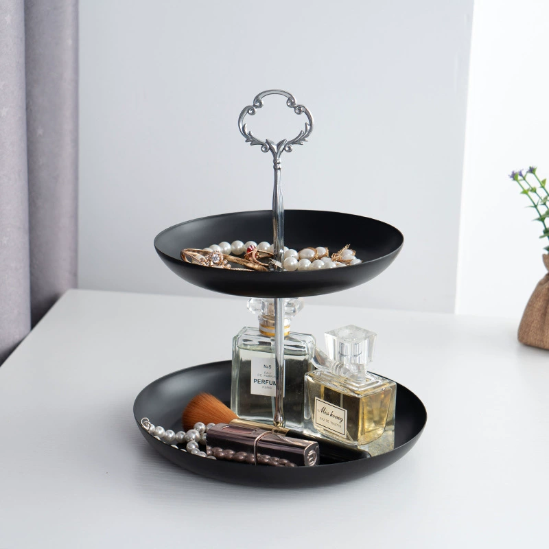 Double-layer metal storage system, necklace, jewelry, dressing table