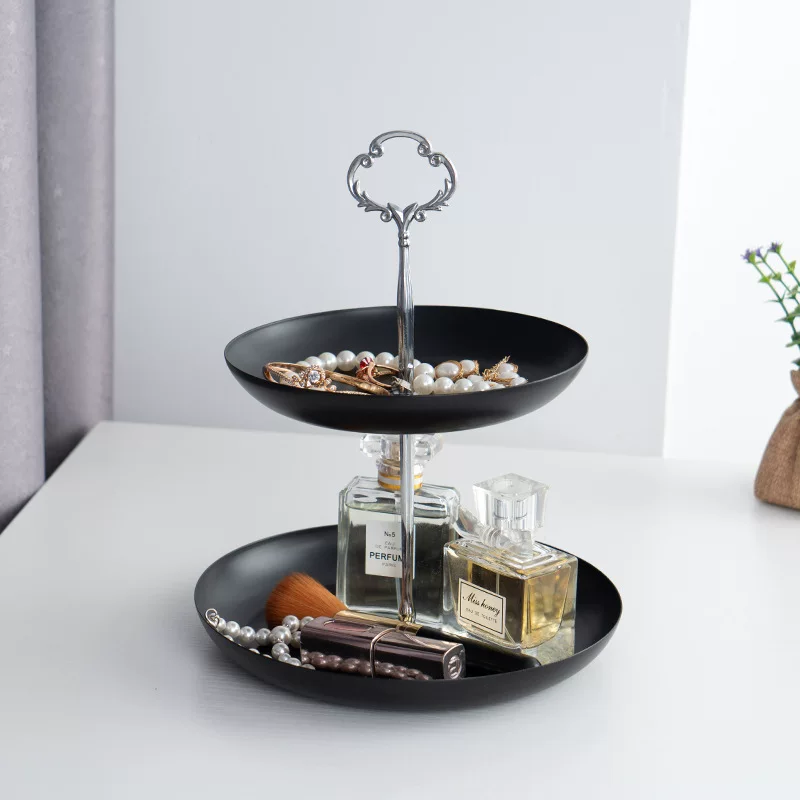 Double-layer metal storage system, necklace, jewelry, dressing table
