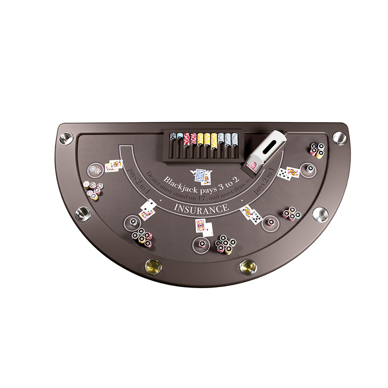Table de póquer especial de 21 puntos de Texas italiano 2024 mesa de ajedrez semicircular de alta gama mesa de fichas muebles de entretenimiento