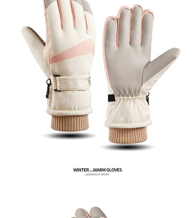 Men's and women's ski gloves winter outdoor riding electric bike with wool thickened anti-cold wind anti-water touch screen protective warm gloves_voghion.com