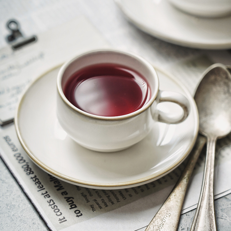 Kilno transfronterizo de tazas de café de cerámica plato conjunto de tazas de regalo de acompañante creativo taza de té de la tarde taza de café