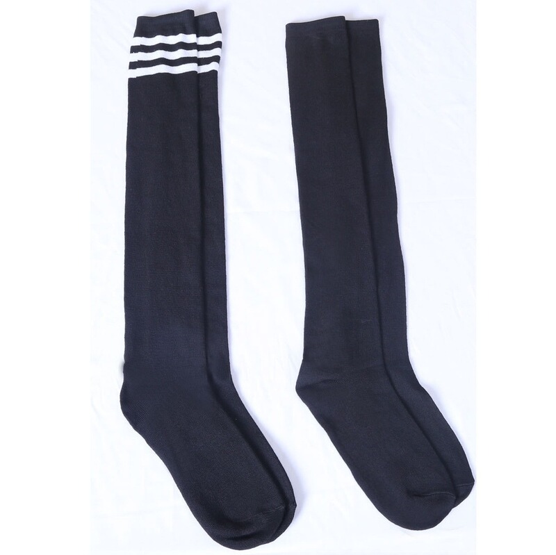 Academy-Style Japanese Black and White Three-Stripe Student Over-The-Knee Football Socks Long High Tube Socks Jk Socks Academy-Style Japanese Black and White Three-Stripe Student Over-The-Knee Football Socks Long High Tube Socks Jk Socks