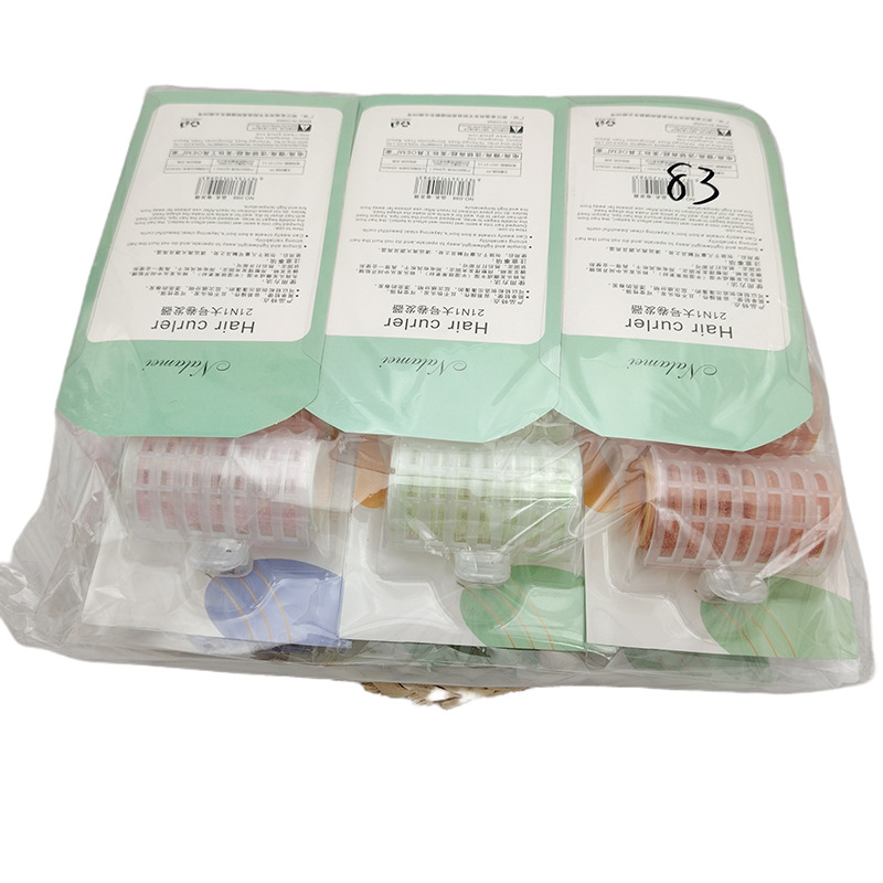 518 - 83 tarjeta doble rizo de nylon + garra grande rizo de cabello frangeo rollo de aire de ocho caracteres red frangeo