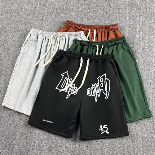Men's Summer Basketball Drawstring Five-Pocket Pants, Versatile Large Size Casual Loose Pants, Wholesale and Foreign Trade