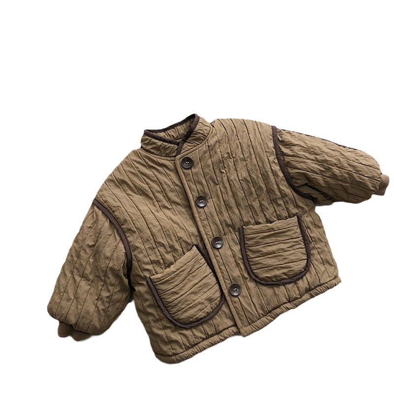 Estilo artístico de algodón acolchado abrigo de invierno nuevo bebé de los niños estilo coreano mori algodón acolchado abrigo niños y niñas caliente engrosada top