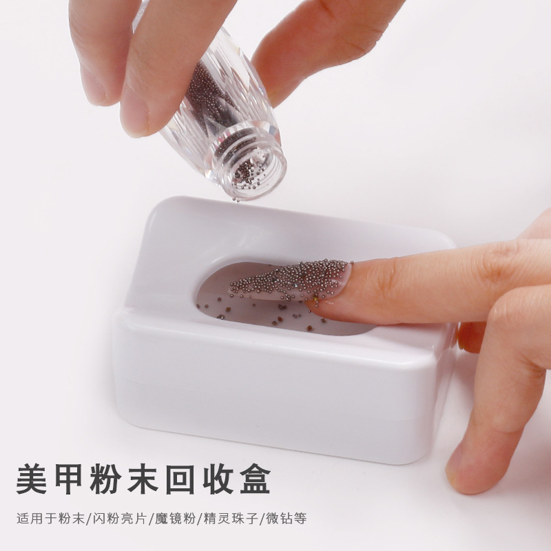 Transfronterizo suministro directo de manicuras caja de polvo francesa caja de reciclaje de joyas de polvo caja de almacenamiento contenedor portátil herramientas de manicuras