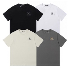トレンドブランド ZUANIAOJIA 25ss 夏新作 立体刺繍 小さなロゴ 純綿トップス カップル シンプル おしゃれ Tシャツ