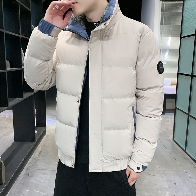 WILE TU 남자 겨울 새 스포츠 루즈 코튼 패딩 코트 한국식 캐주얼 따뜻한 칼라 남성용 윈터웨어