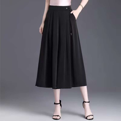 Slim-Fit Straight Leg 7/8 Pants for Spring and Summer, High-Waisted, Flowy, Korean Style Casual Pants for Women, Loose Fit, Hides Fat, Makes You Look Slim